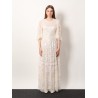 Tulle long dress with all-over sequins