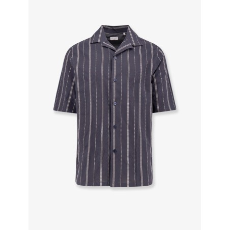 Cotton shirt with striped motif