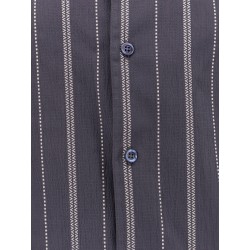 Cotton shirt with striped motif