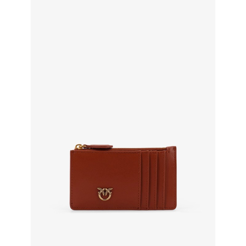 Leather wallet with Love Birds logo