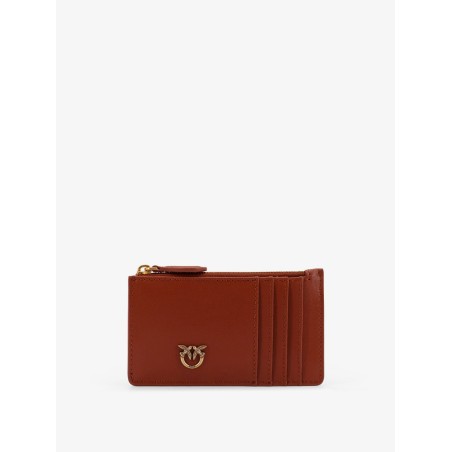 Leather wallet with Love Birds logo