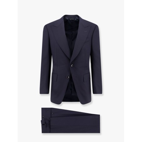 Wool suit with wide lapel