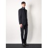 Wool suit with wide lapel