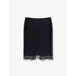 Silk skirt with lace inserts