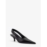 Leather decolleté slingback