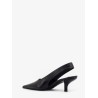 Leather decolleté slingback