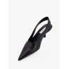 Leather decolleté slingback