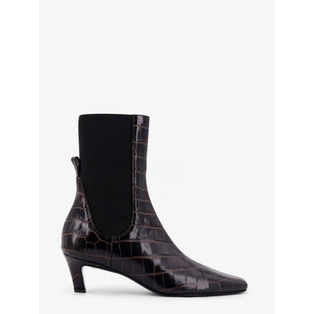 The Mid Heel Boot leather boots with croco effect