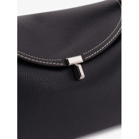 T-Lock leather handbag with contrasting stitching