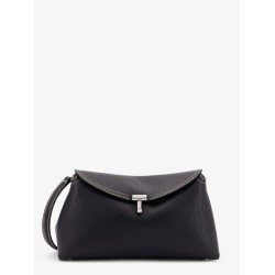T-Lock leather clutch with contrasting stitchings