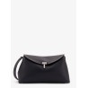 T-Lock leather clutch with contrasting stitchings