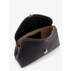 T-Lock leather clutch with contrasting stitchings