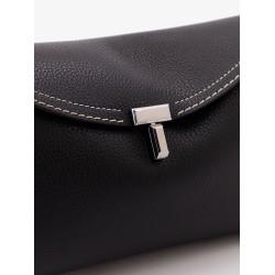 T-Lock leather clutch with contrasting stitchings