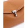 T-Lock leather clutch with contrasting stitching