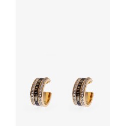Hoops brass earrings with crystals