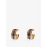 Hoops brass earrings with crystals