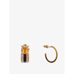 Hoops brass earrings with crystals