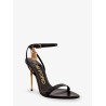 Leather sandals with logoed padlock