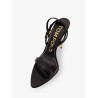 Leather sandals with logoed padlock
