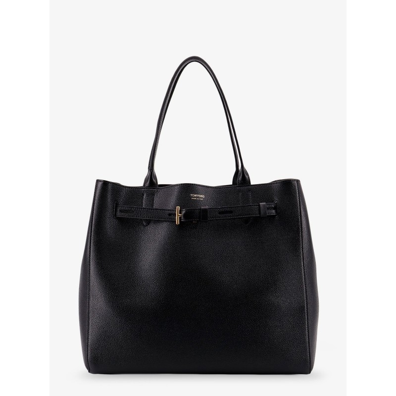 Leather shoulder bag with logo