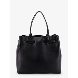Leather shoulder bag with logo