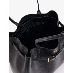 Leather shoulder bag with logo