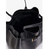 Leather shoulder bag with logo