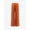 Silk trousers with monogram logo embroidery