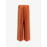 Silk trousers with monogram logo embroidery