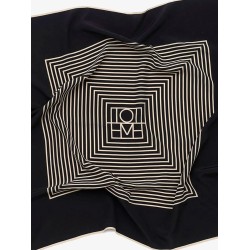 Silk foulard with Centered Monogram print