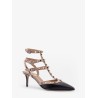 Rockstud leather decolleté slingback