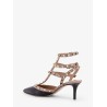 Rockstud leather decolleté slingback