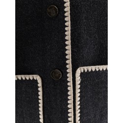 Wool blend emboidered jacket