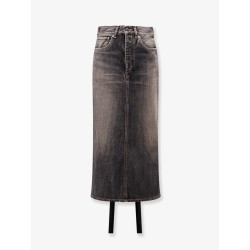 Denim skirt with laces interwining