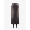 Denim skirt with laces interwining