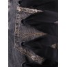 Denim skirt with laces interwining
