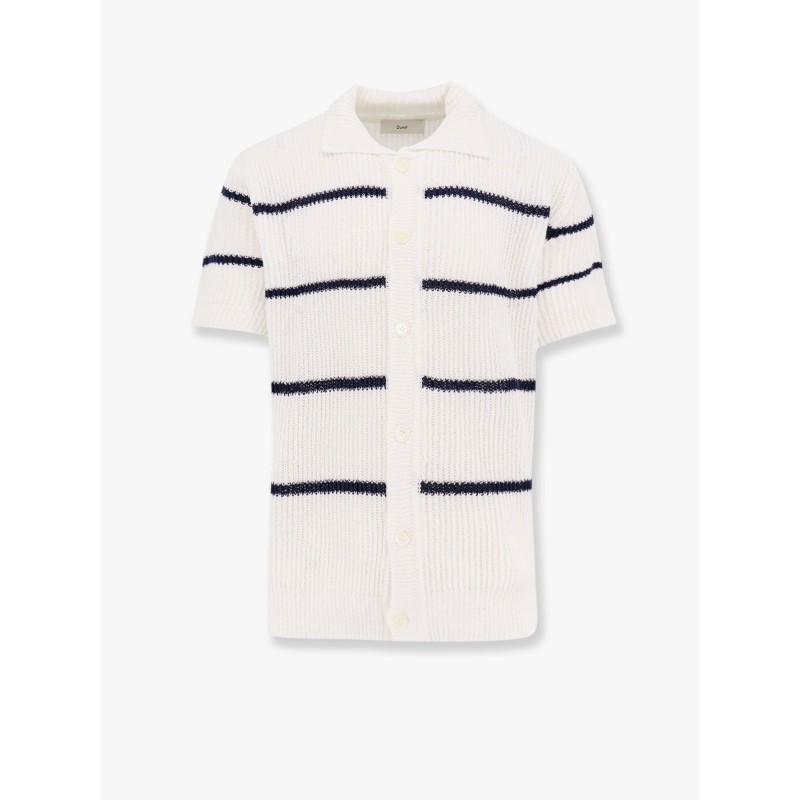 Linen blend cardigna with striped motif