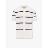 Linen blend cardigna with striped motif