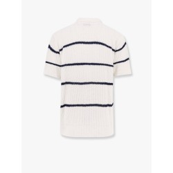 Linen blend cardigna with striped motif