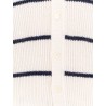 Linen blend cardigna with striped motif
