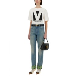 DENIM PANTS WITH JACQUARD EDGES