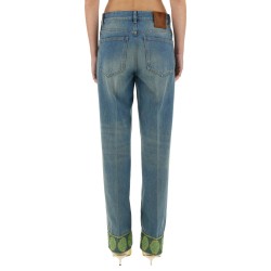DENIM PANTS WITH JACQUARD EDGES