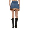 DENIM SKIRT WITH JACQUARD TRIM