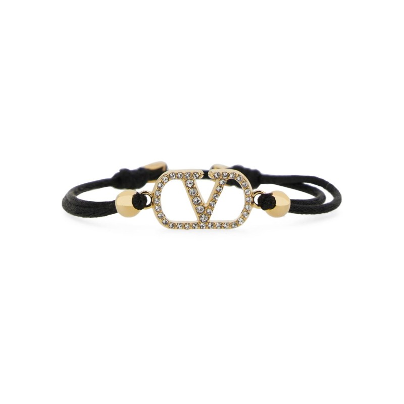 COTTON AND SWAROVSKI® CRYSTAL "VLOGO SIGNATURE" BRACELET