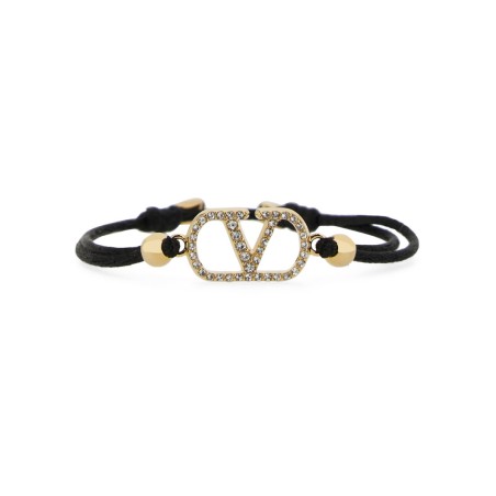 COTTON AND SWAROVSKI® CRYSTAL "VLOGO SIGNATURE" BRACELET