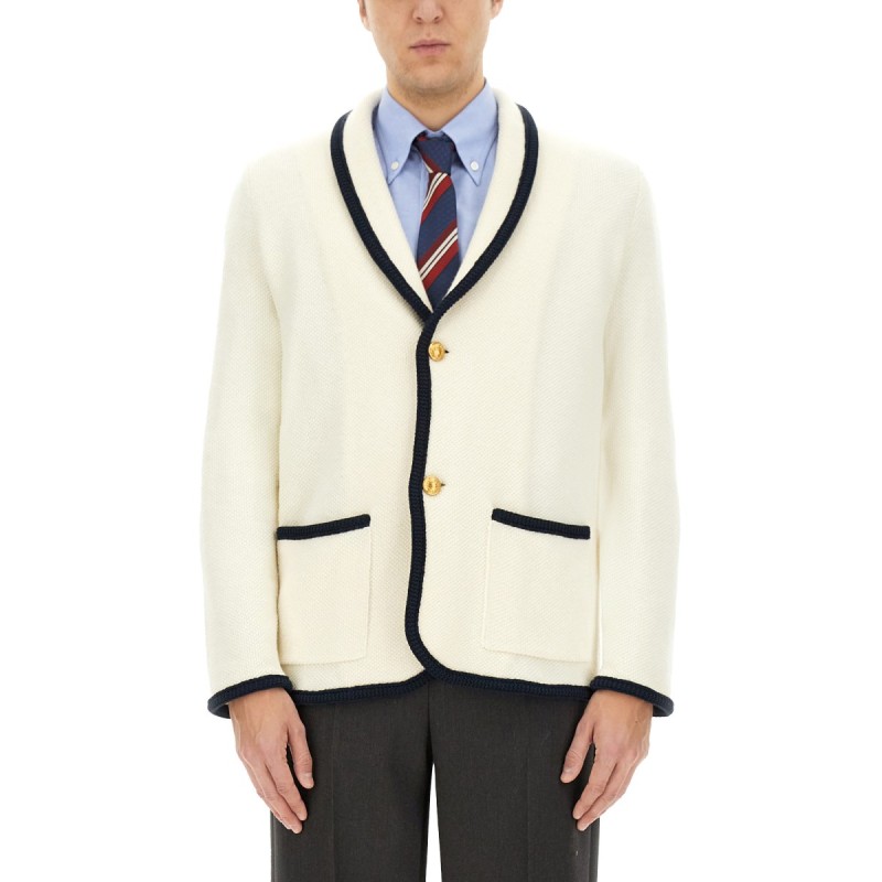 WOOL AND COTTON SINGLE-BREASTED JACKET