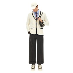 WOOL AND COTTON SINGLE-BREASTED JACKET
