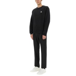 COTTON CREWNECK SWEATSHIRT WITH "CHEZ VALENTINO" PATCH