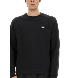 COTTON CREWNECK SWEATSHIRT WITH "CHEZ VALENTINO" PATCH