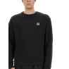COTTON CREWNECK SWEATSHIRT WITH "CHEZ VALENTINO" PATCH